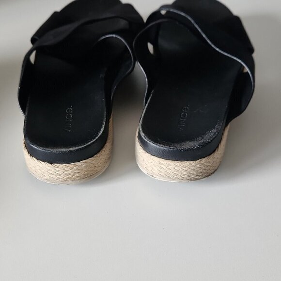 VINCE | Villaire Crisscross Suede Espadrille Slide Sandals Black Sz 10M - Picture 4 of 6